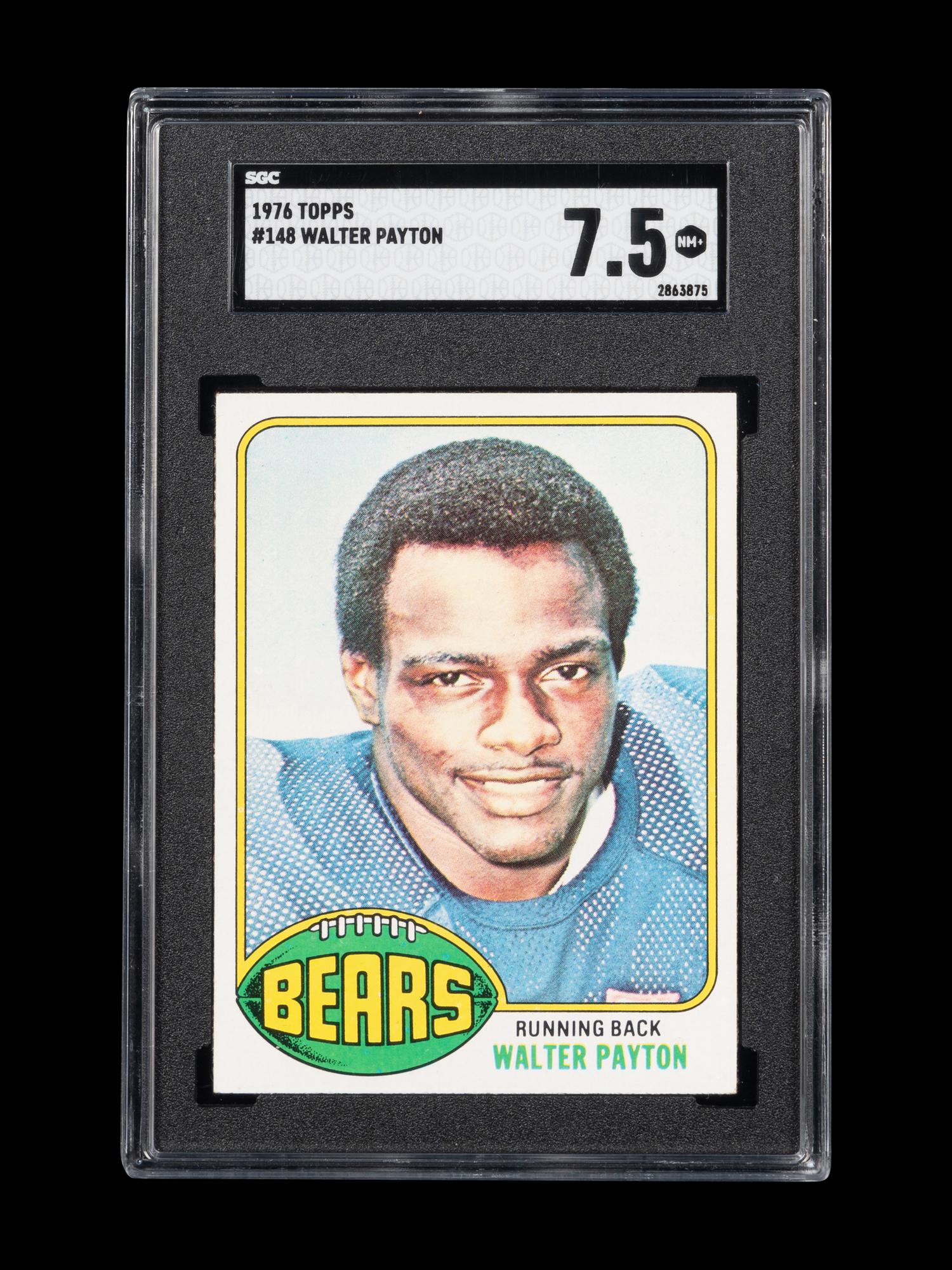 A 1976 Topps Walter Payton Rookie Football Card No. 148 (SGC 7.5 NM+)
