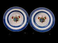 A Pair of Chinese Export Porcelain Armorial Plates