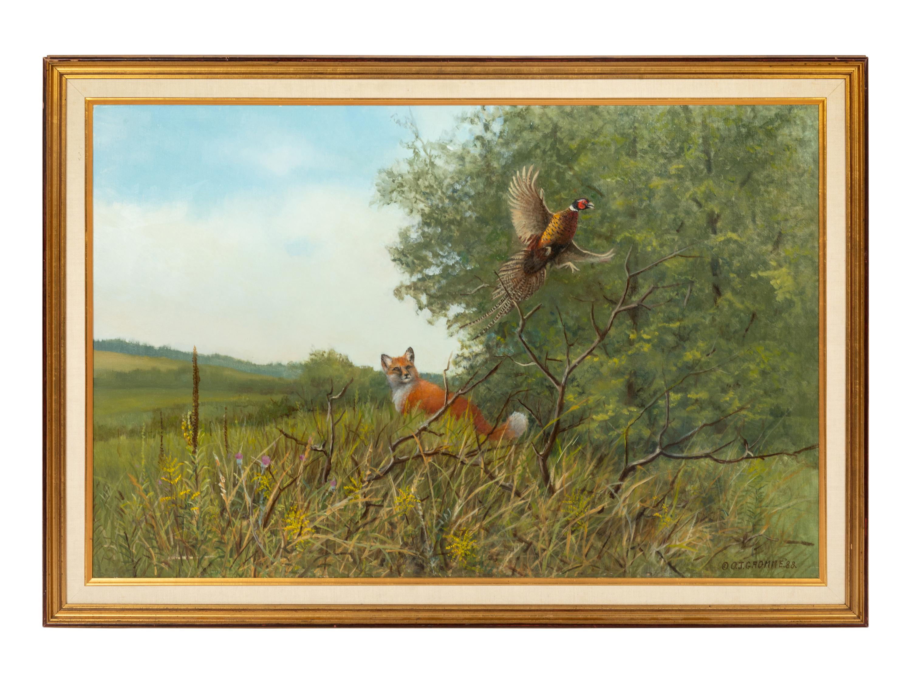 Red Fox and Pheasant