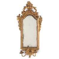 A Pair of Italian Giltwood Girandole Mirrors