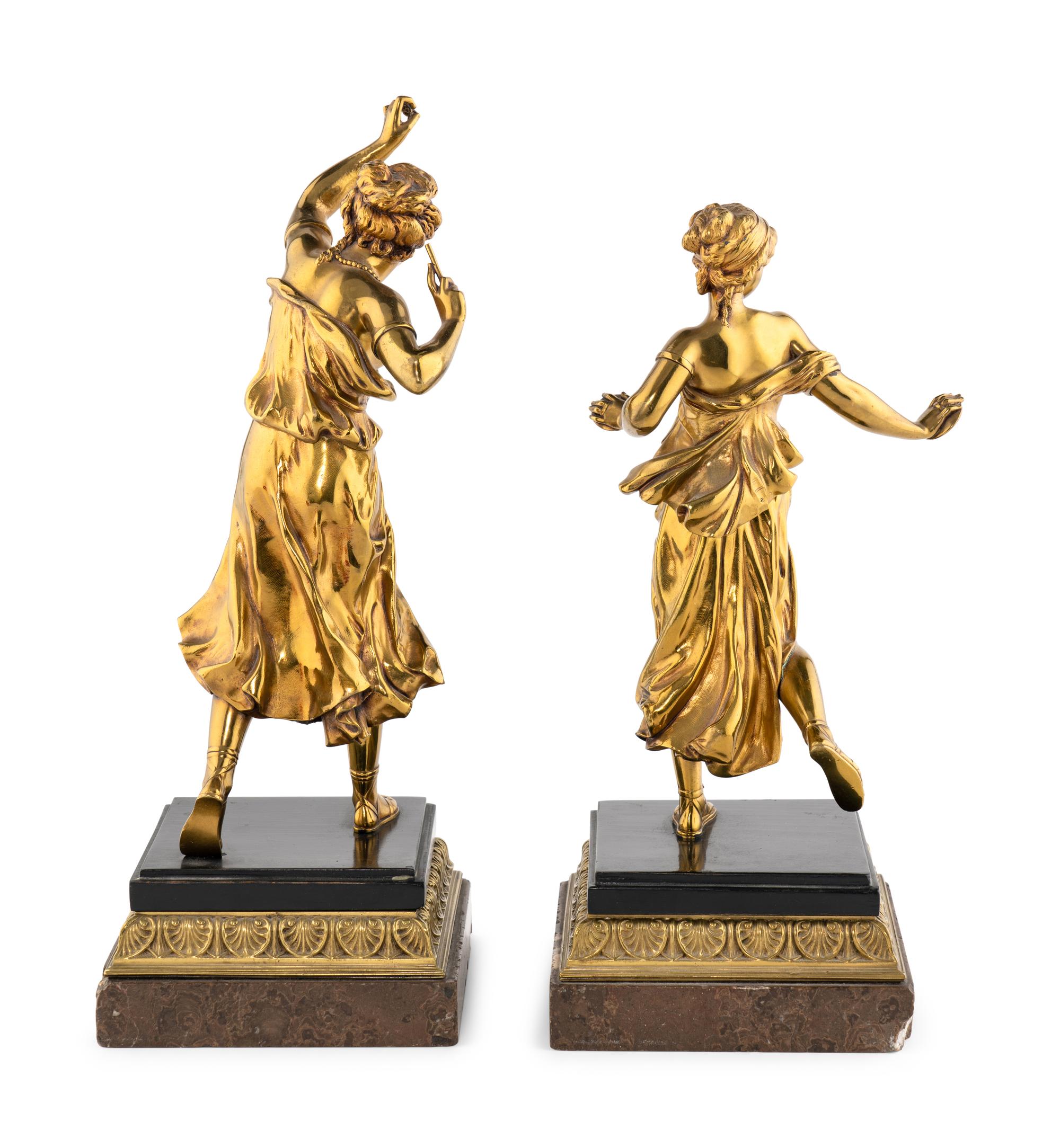 A Pair of Continental Gilt Bronze Figures