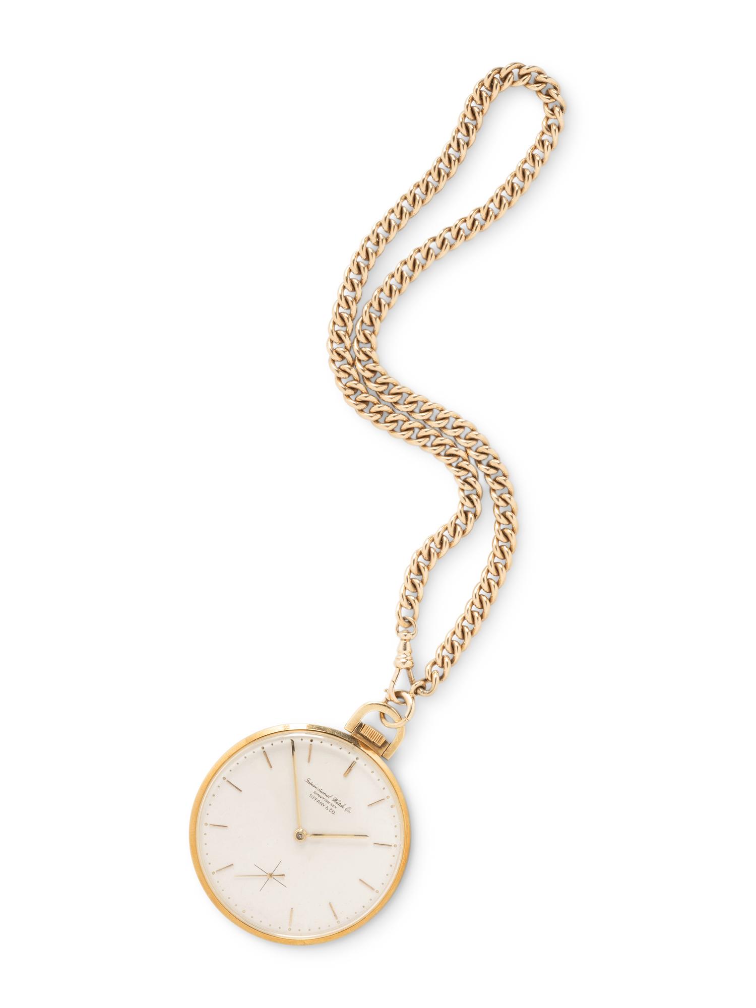 IWC FOR TIFFANY & CO., 18K YELLOW GOLD OPEN FACE POCKET WATCH