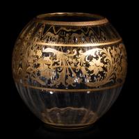A Bohemian Gilt and Enameled Glass Centerpiece Bowl