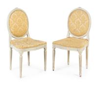 A Pair of Louis XVI Style Painted Side Chairs