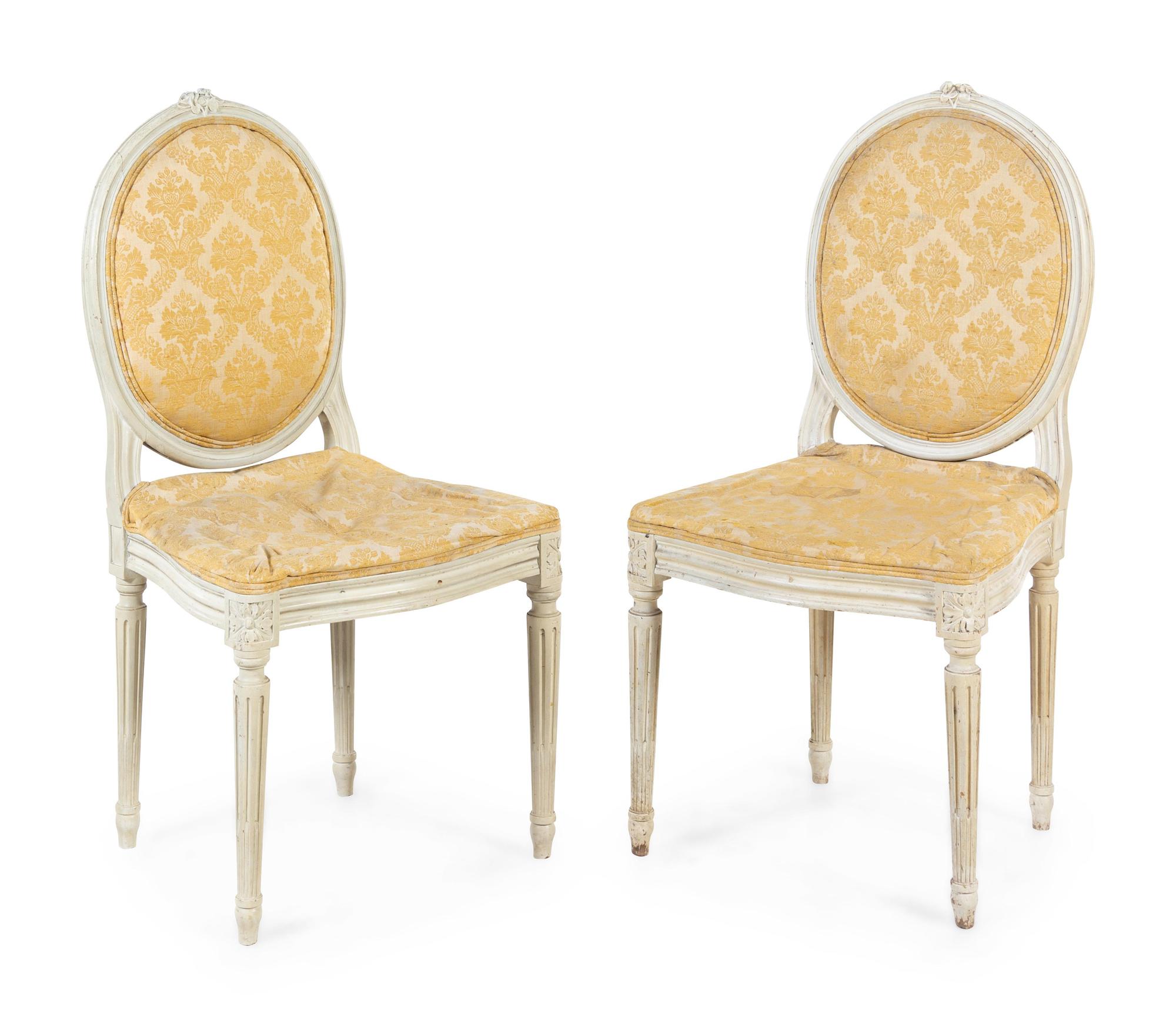 A Pair of Louis XVI Style Painted Side Chairs