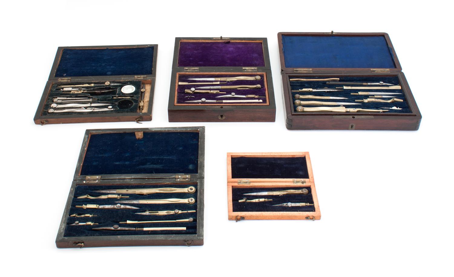 A Collection of Antique Drafting Tools Length of longest 6 1/2 inches.