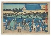 Utagawa Hiroshige (Japanese, 1797-1858), and Utagawa Kunisada (Toyokuni III) with Utagawa Hiroshige II, Two Woodblock Prints