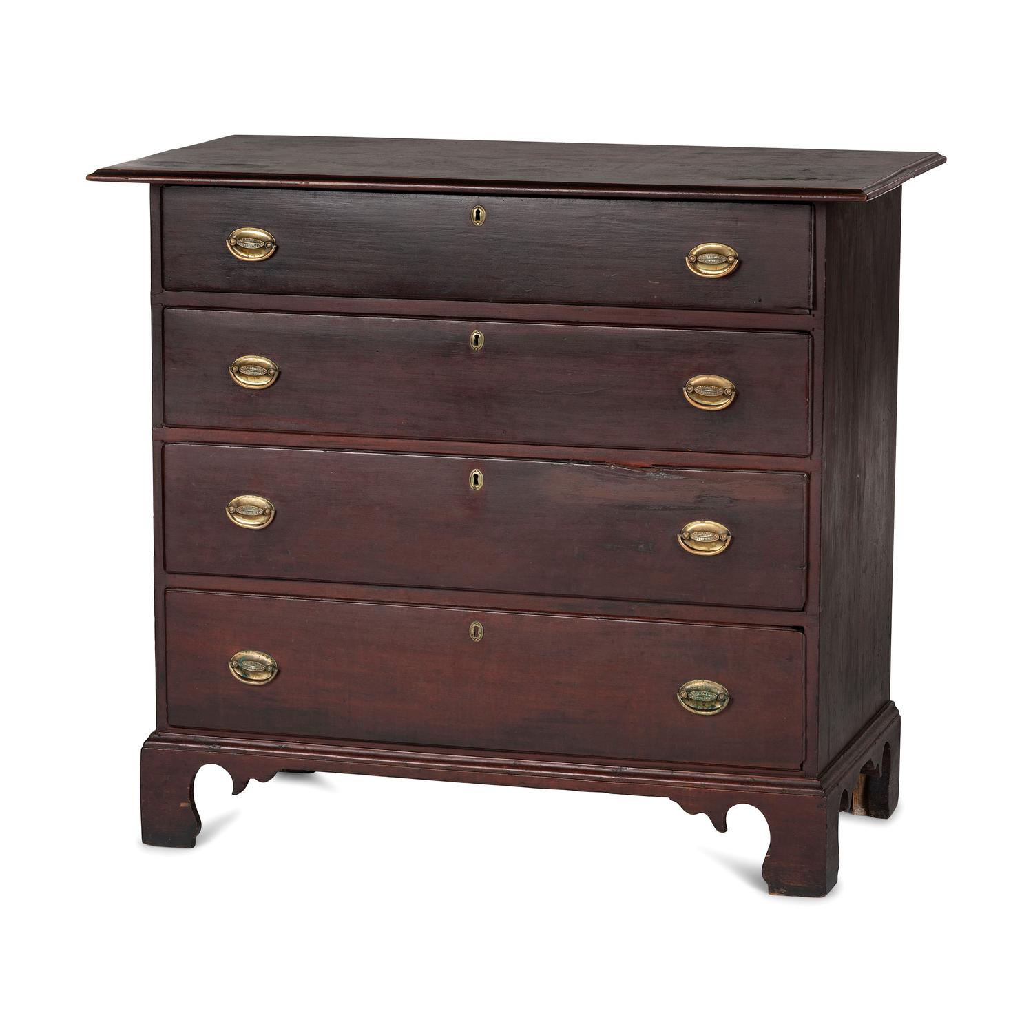 A Chippendale Stained Cherrywood Chest of Drawers