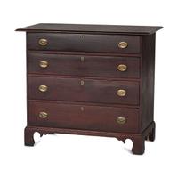A Chippendale Stained Cherrywood Chest of Drawers