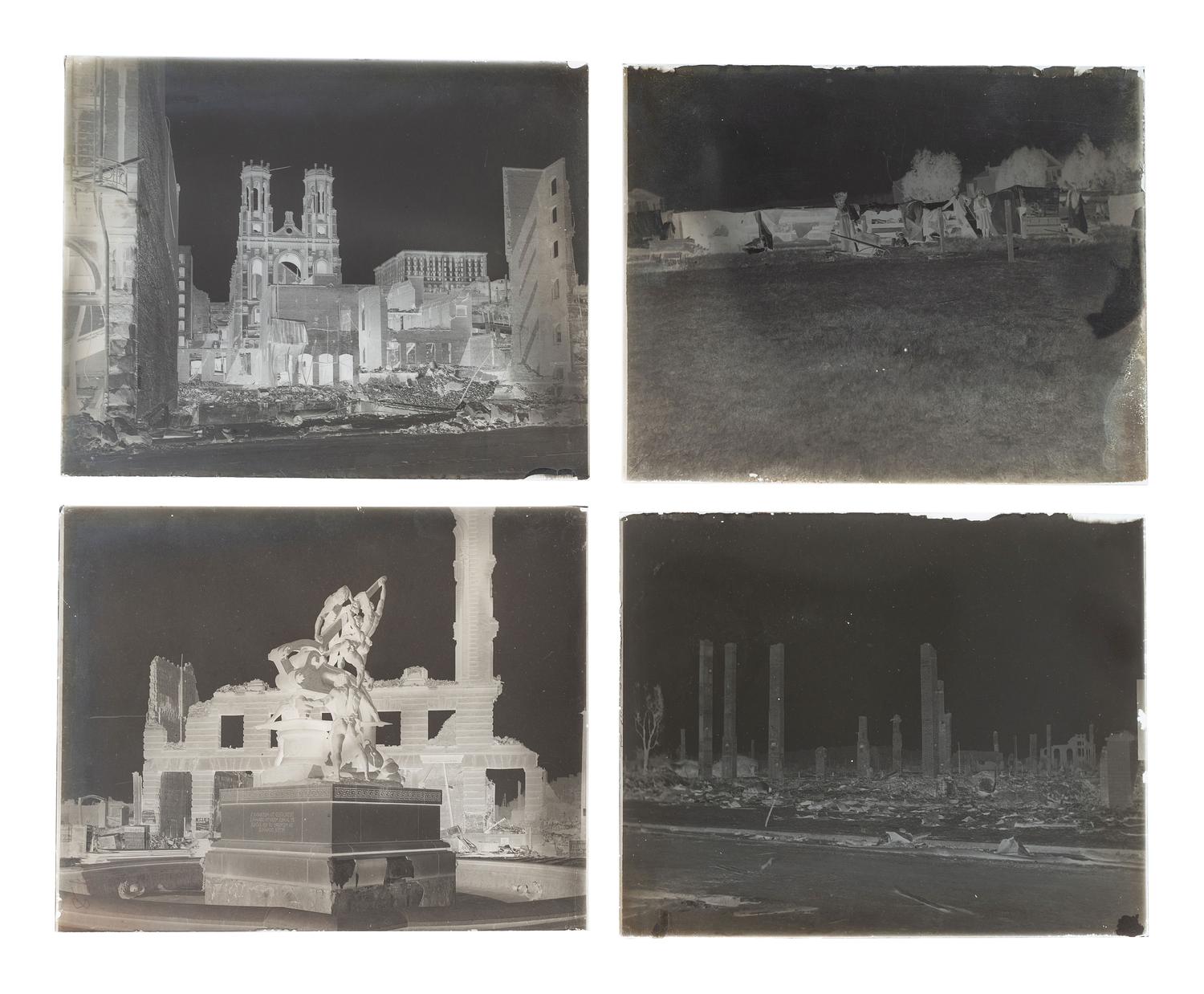 [CALIFORNIA]. A group of 21 glass negatives documenting the San Francisco Earthquake.