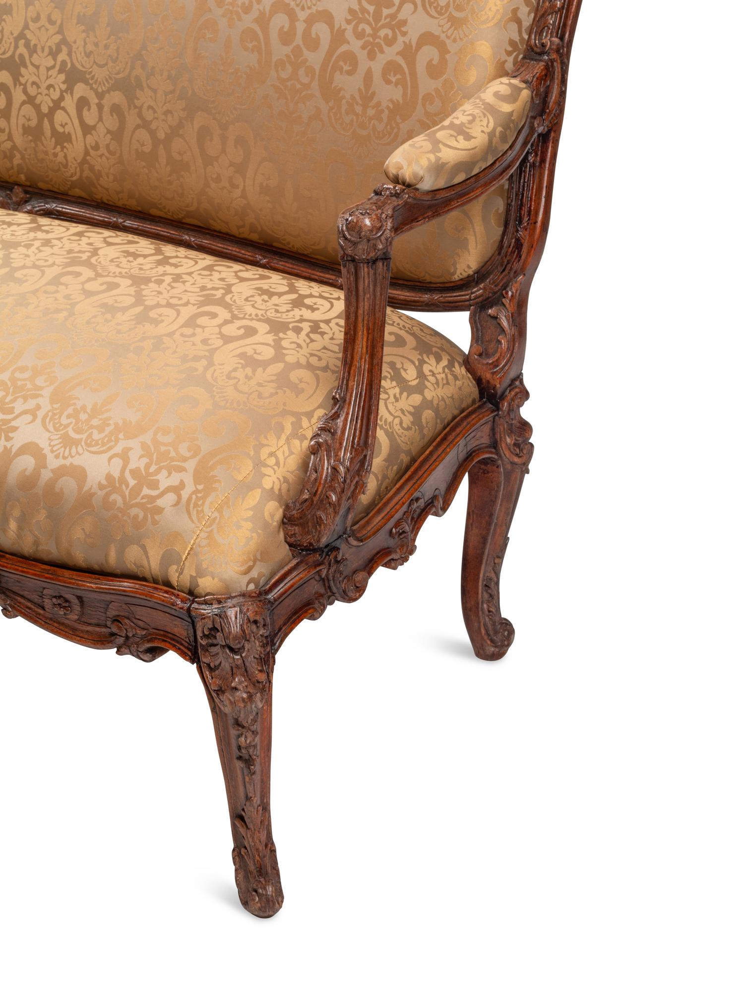 A Régence Style Carved Oak Settee