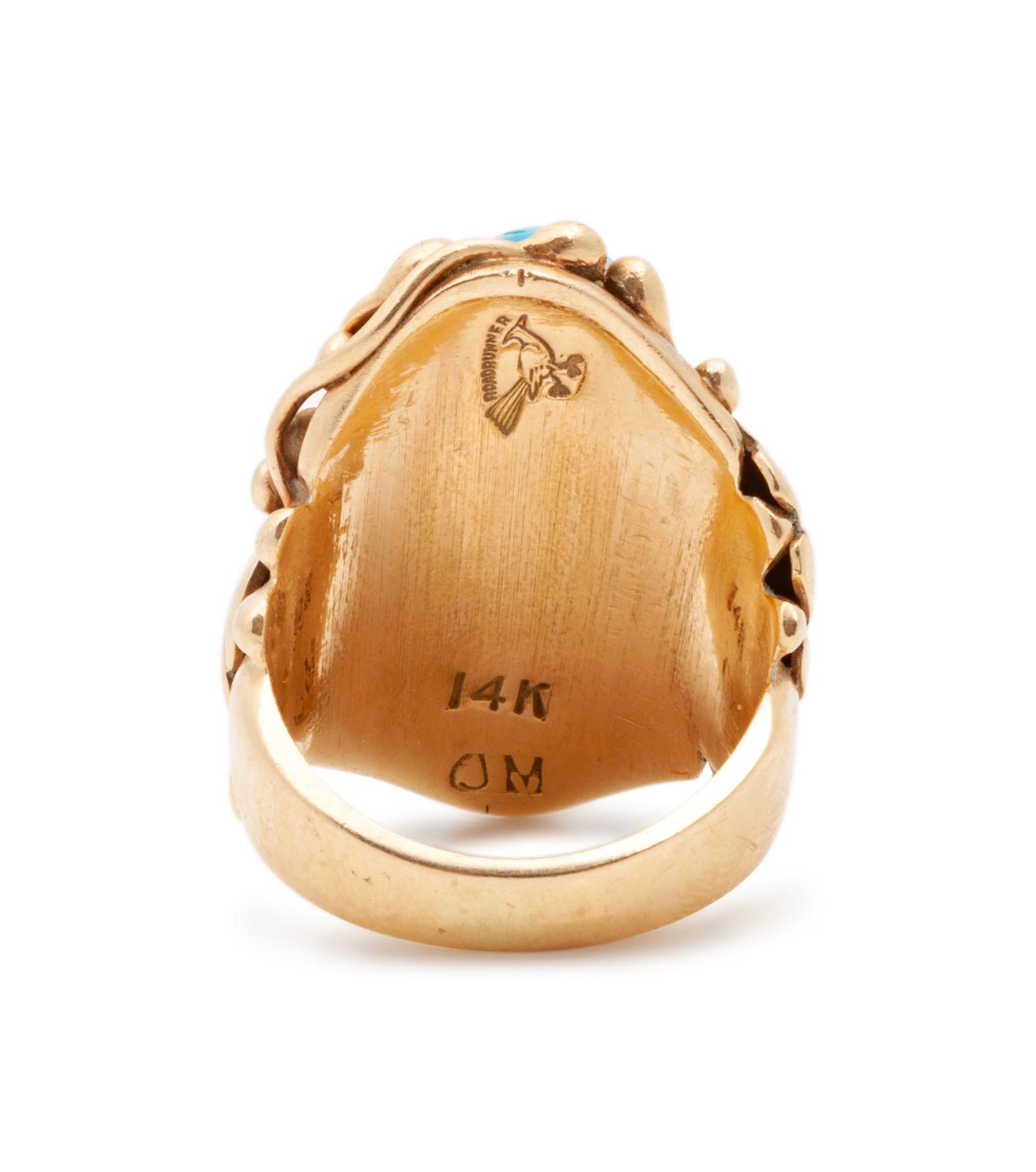 Navajo 14k Gold and Turquoise Ring