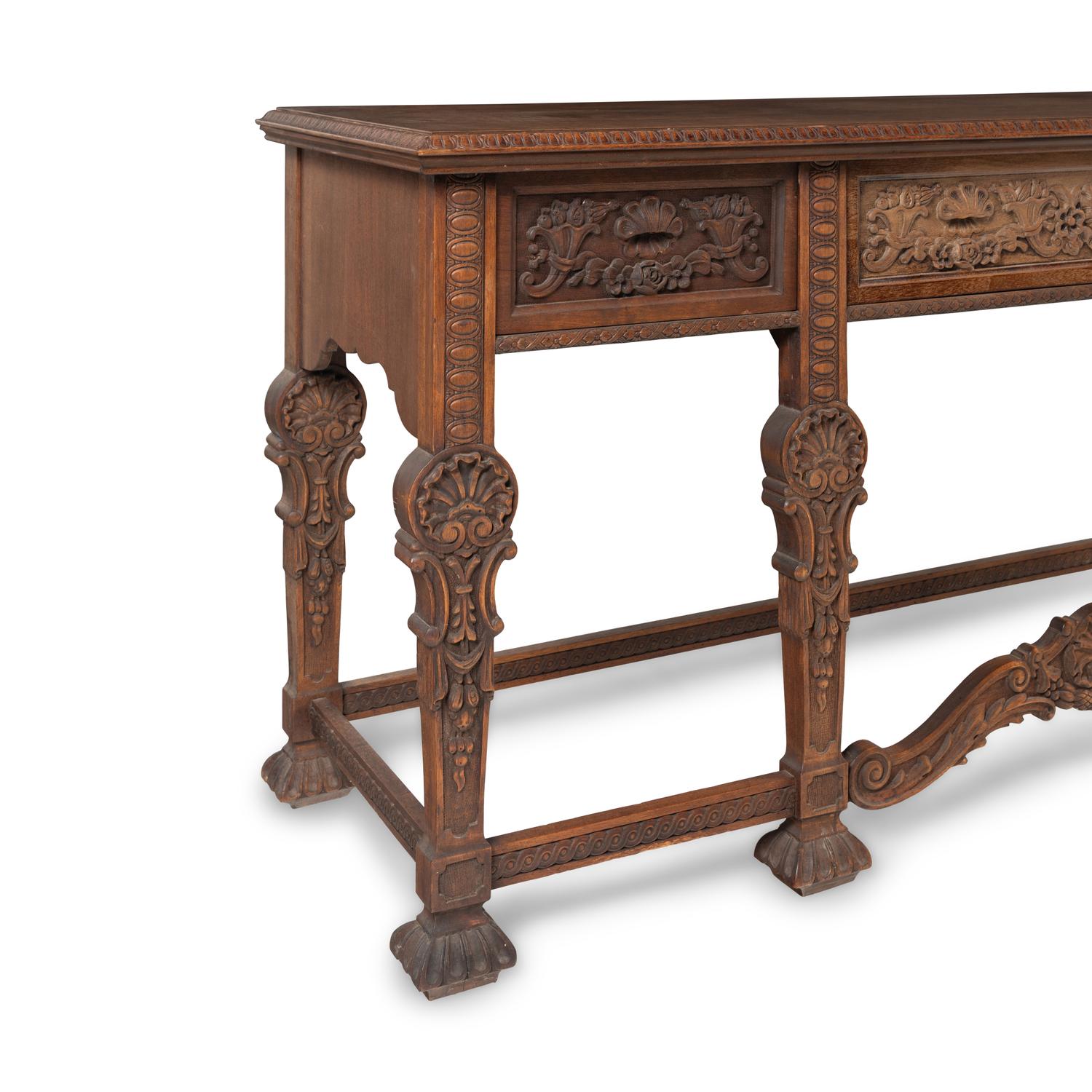 An Italian Baroque Style Carved Walnut Serving Table