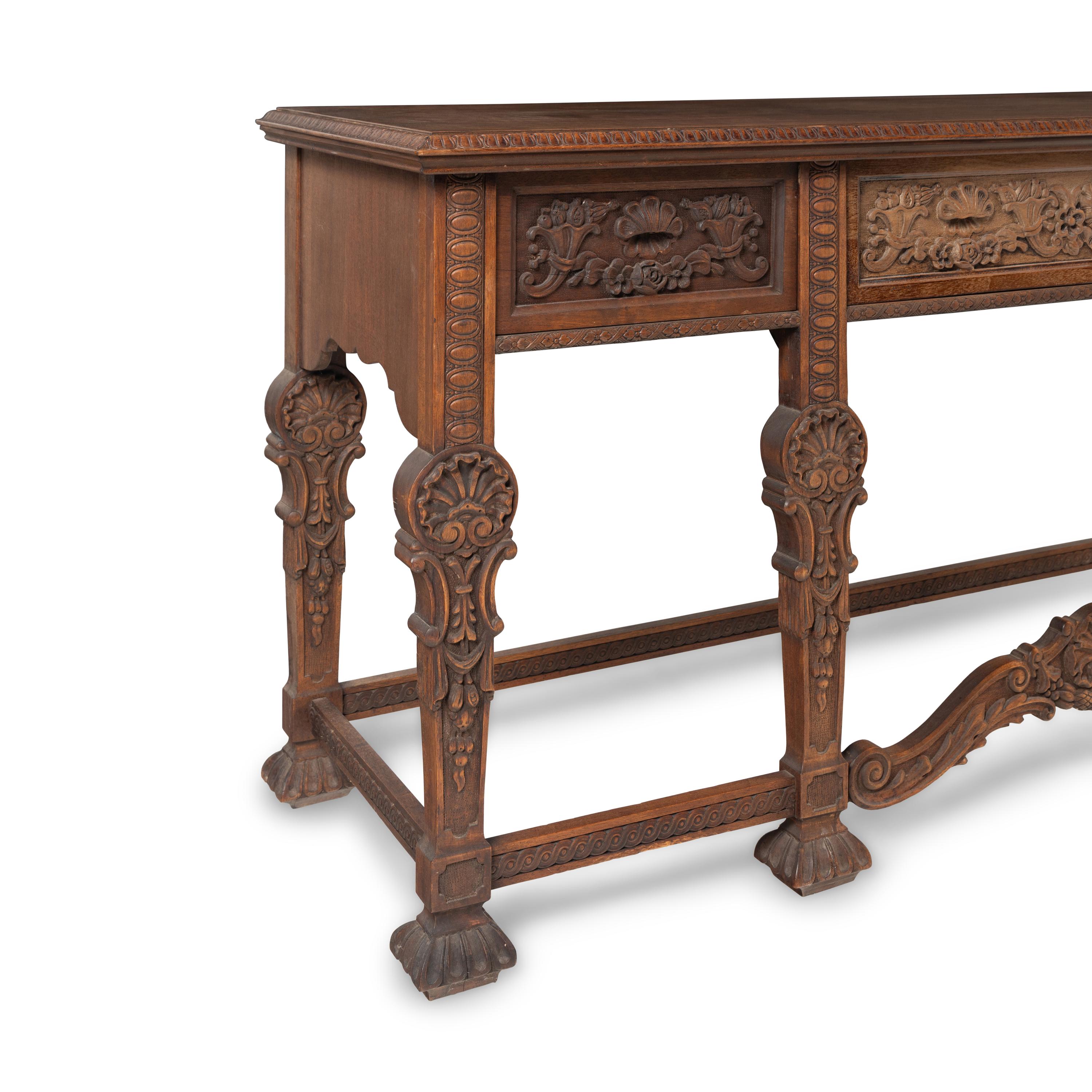 An Italian Baroque Style Carved Walnut Serving Table