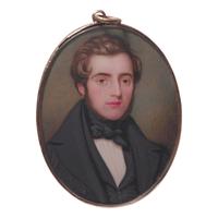 Anglo-American School 19th Century, A Portrait Miniature of a Gentleman