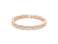 BICOLOR GOLD AND DIAMOND CUFF BRACELET