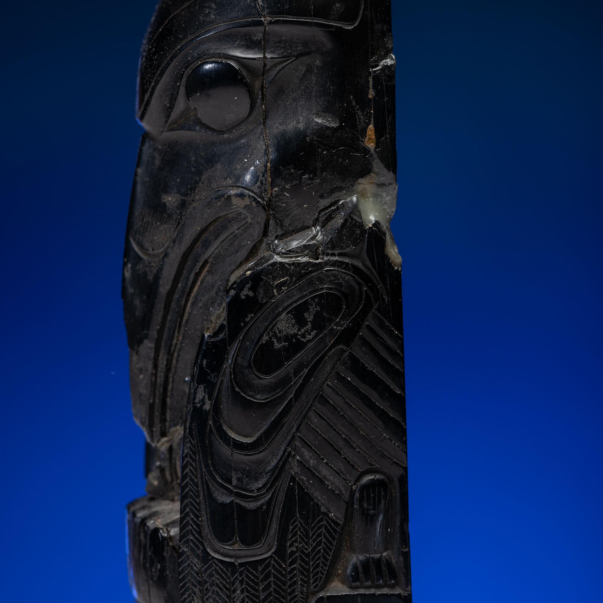 Haida Carved Argillite Model Totem Pole