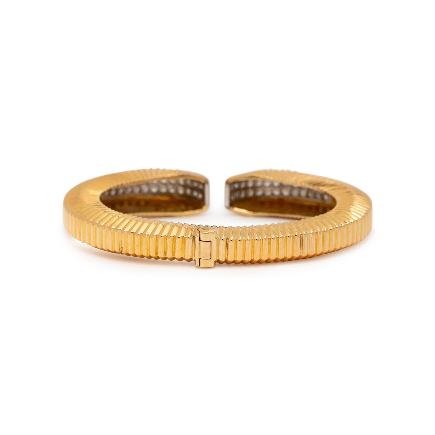 YELLOW GOLD AND DIAMOND CUFF BRACELET