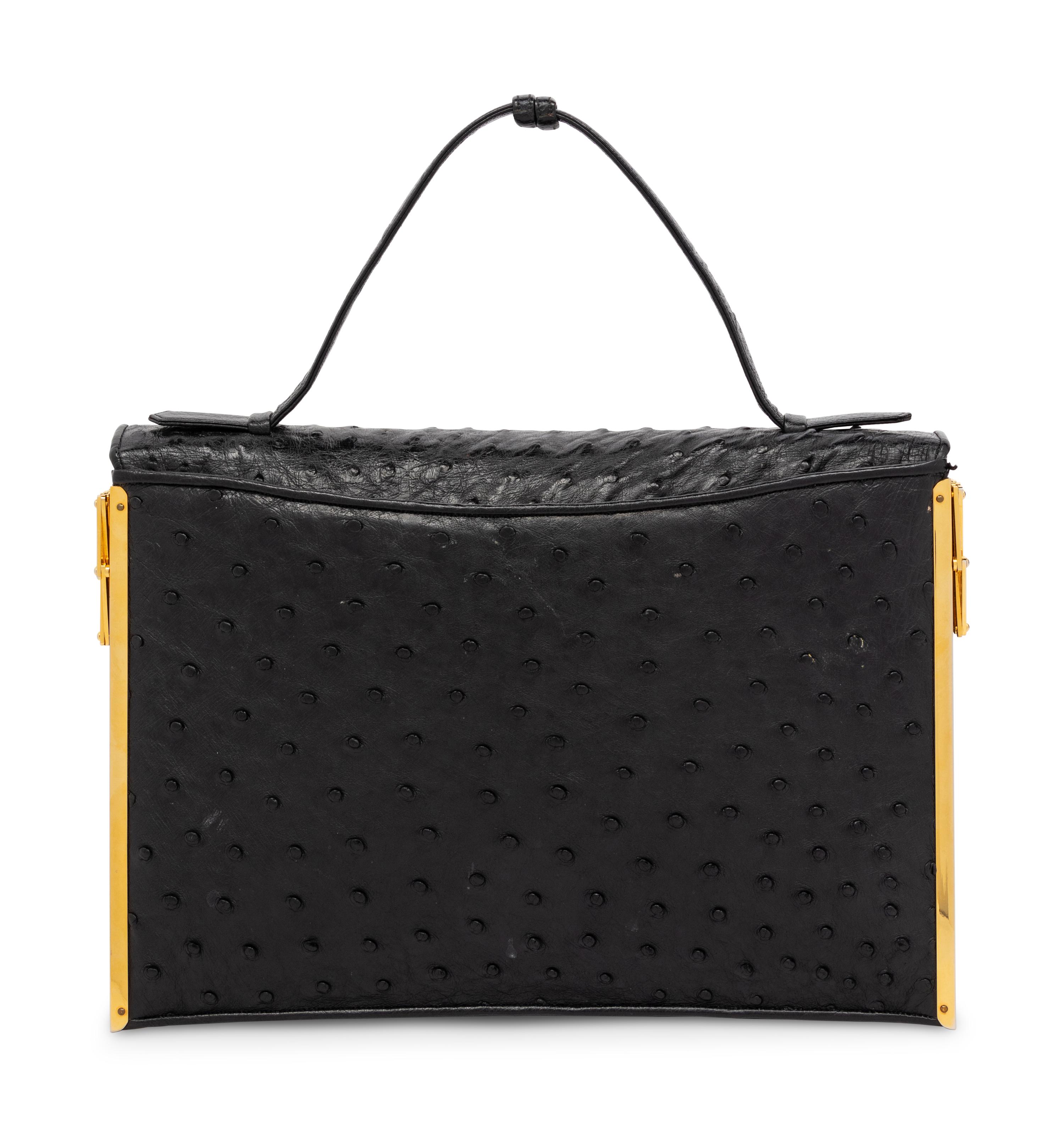 Judith Leiber Ostrich Accordion Handbag, 1980-90s