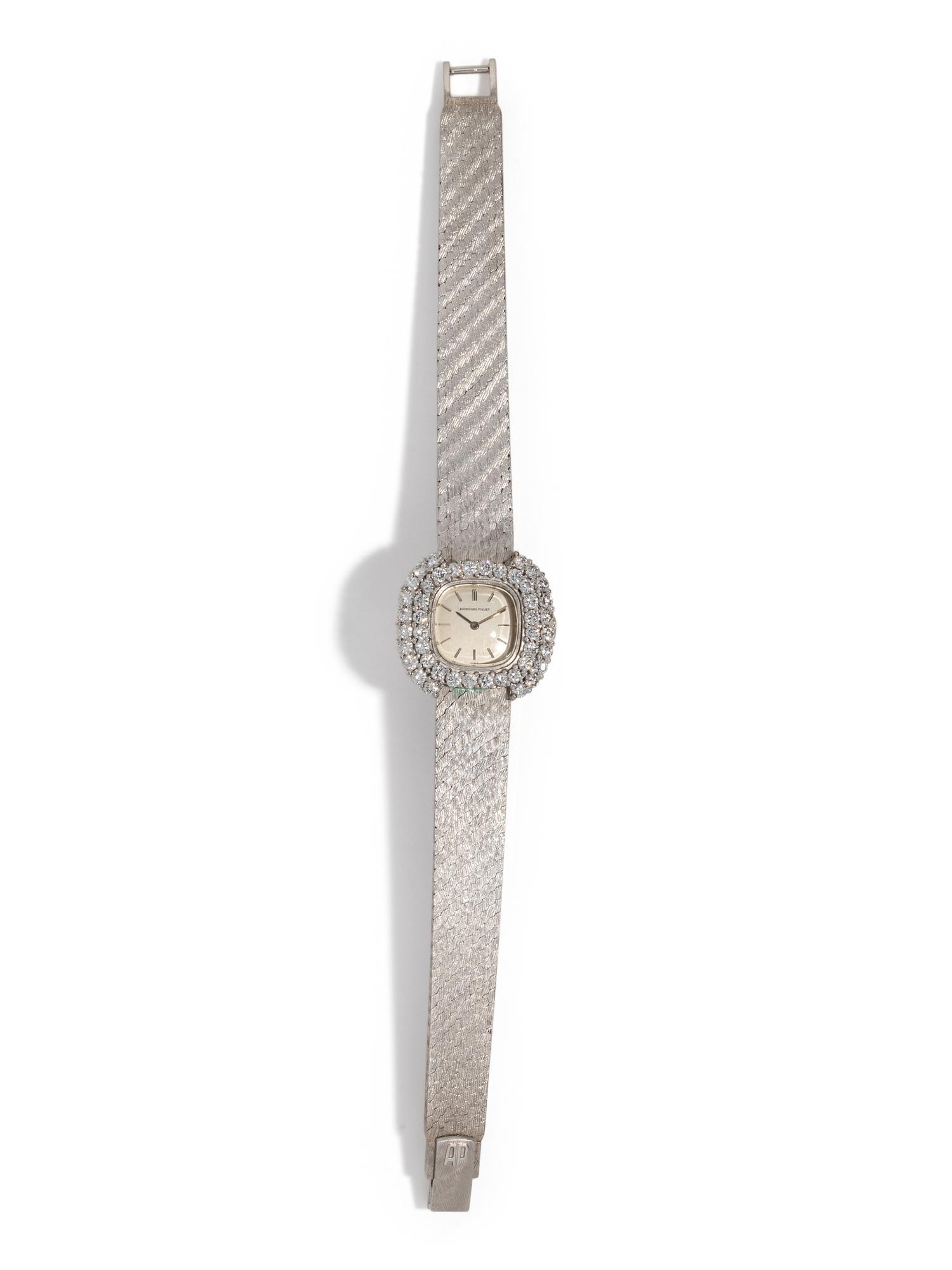 AUDEMARS PIGUET, 18K WHITE GOLD AND DIAMOND WATCH
