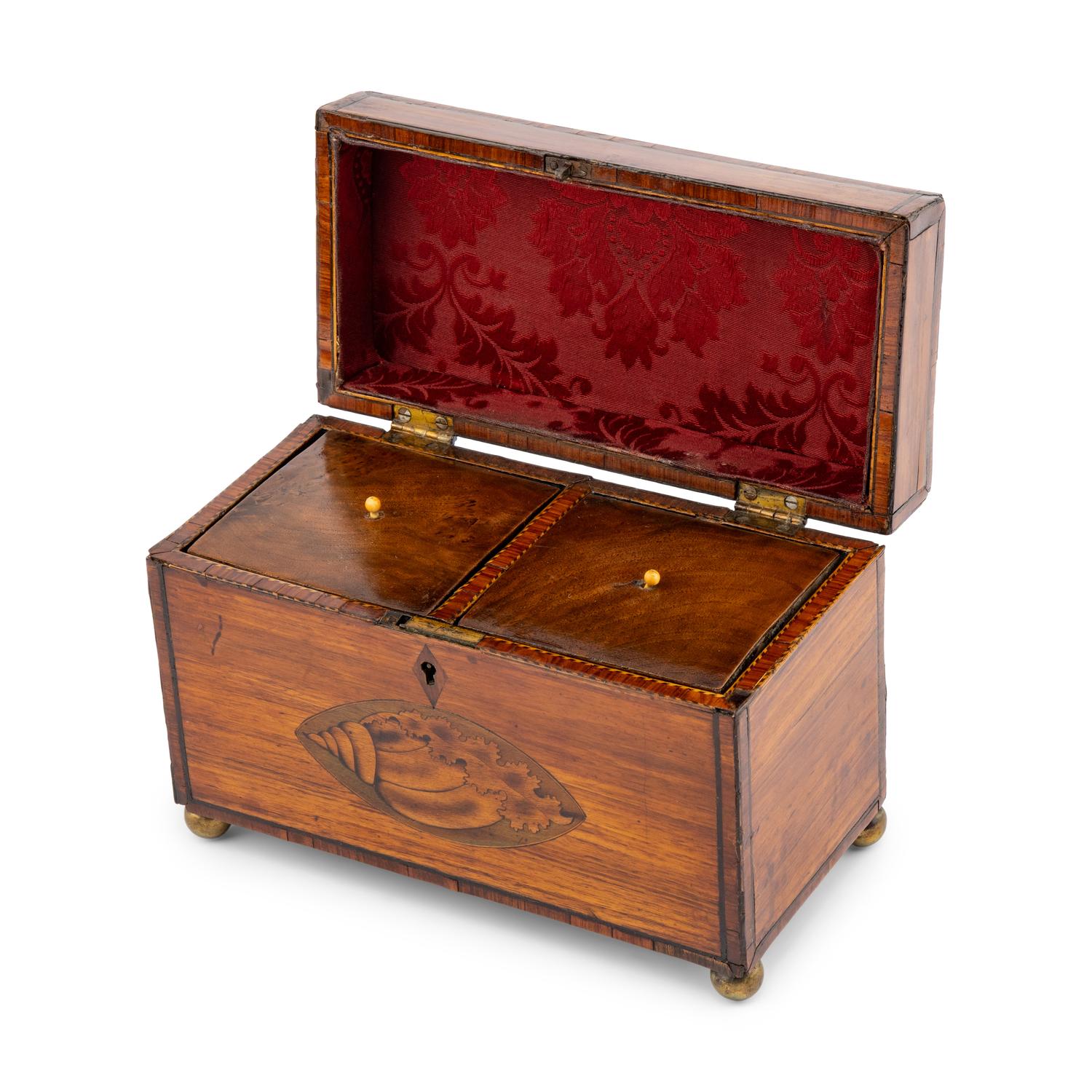 A Regency Mahogany and Rosewood Tea Caddy