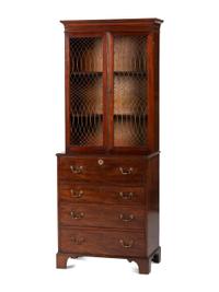 A Regency Style Mahogany Bureau Bookcase