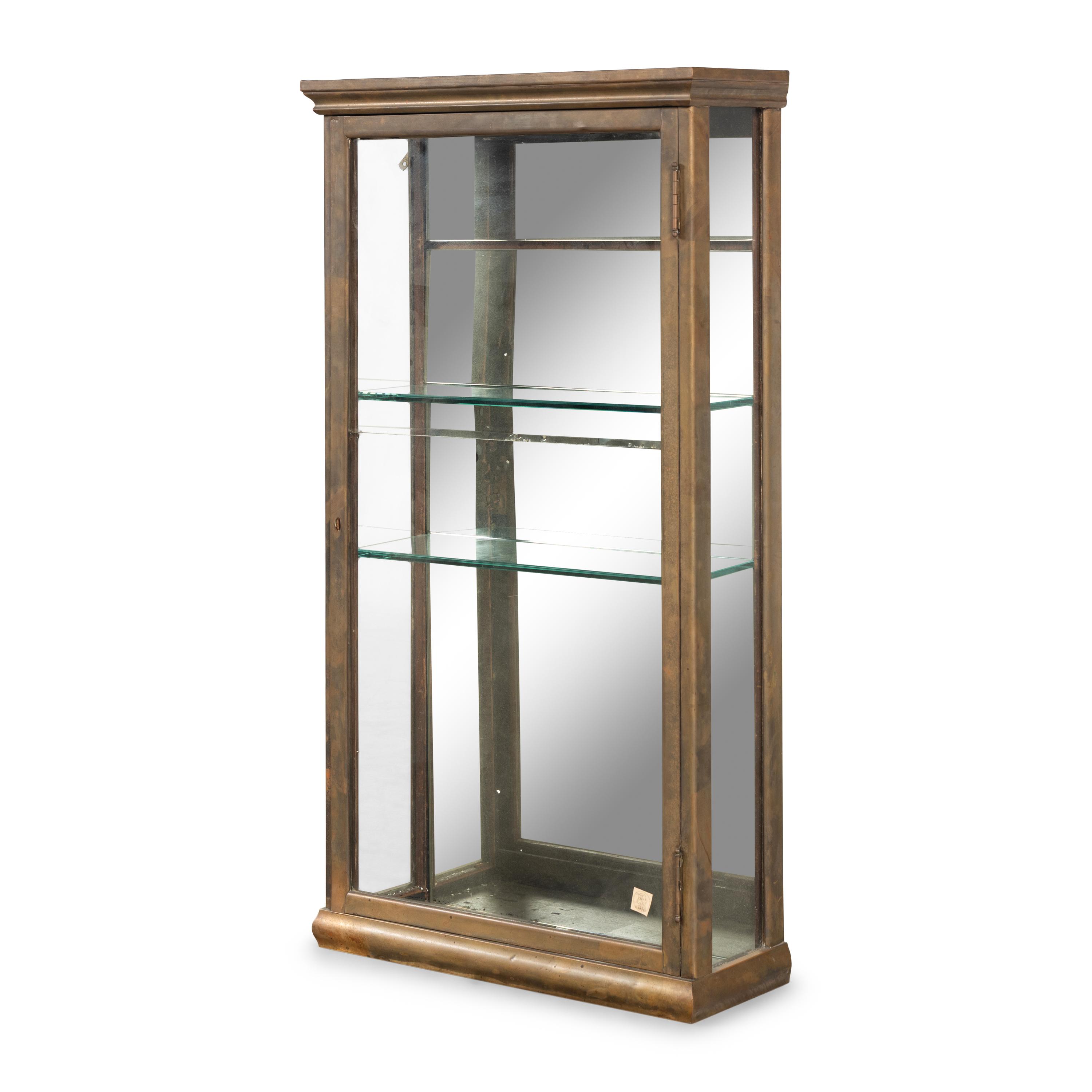 A French Brass Wall-Mounted Vitrine Cabinet