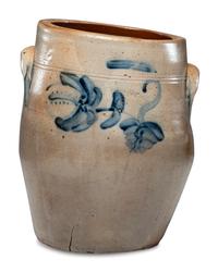 A Thomas Exby Six-Gallon Cobalt Decorated Stoneware Jug