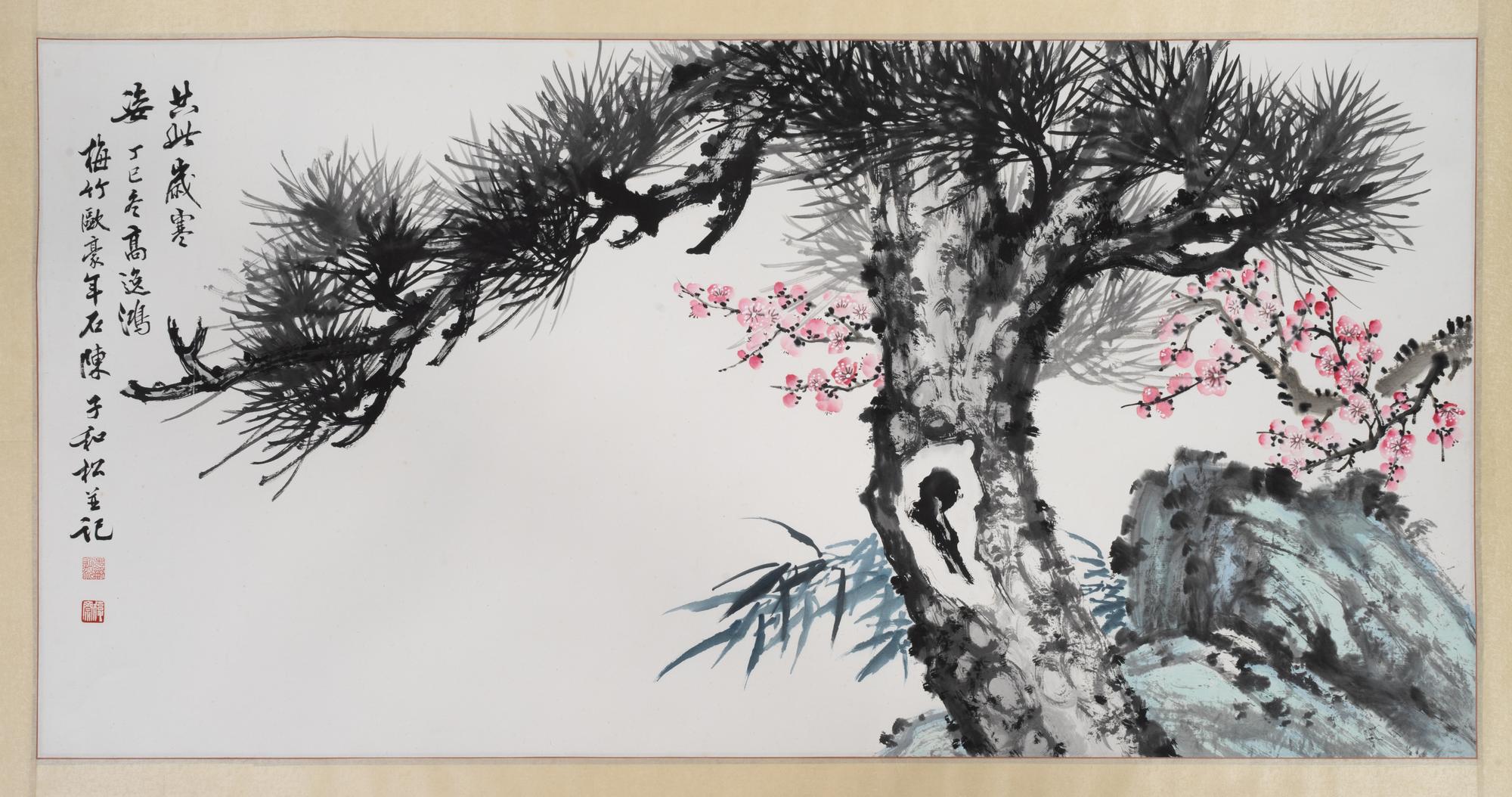 A Chinese Scroll Collaborative Work by Gao Yihong, Chen Zihe and Ou Haonian