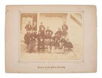 GARDNER, Alexander (1821-1882), photographer. Two albumen photographs taken during the Fort Laramie Treaty conference, incl. a group of infantry officers. 1868.