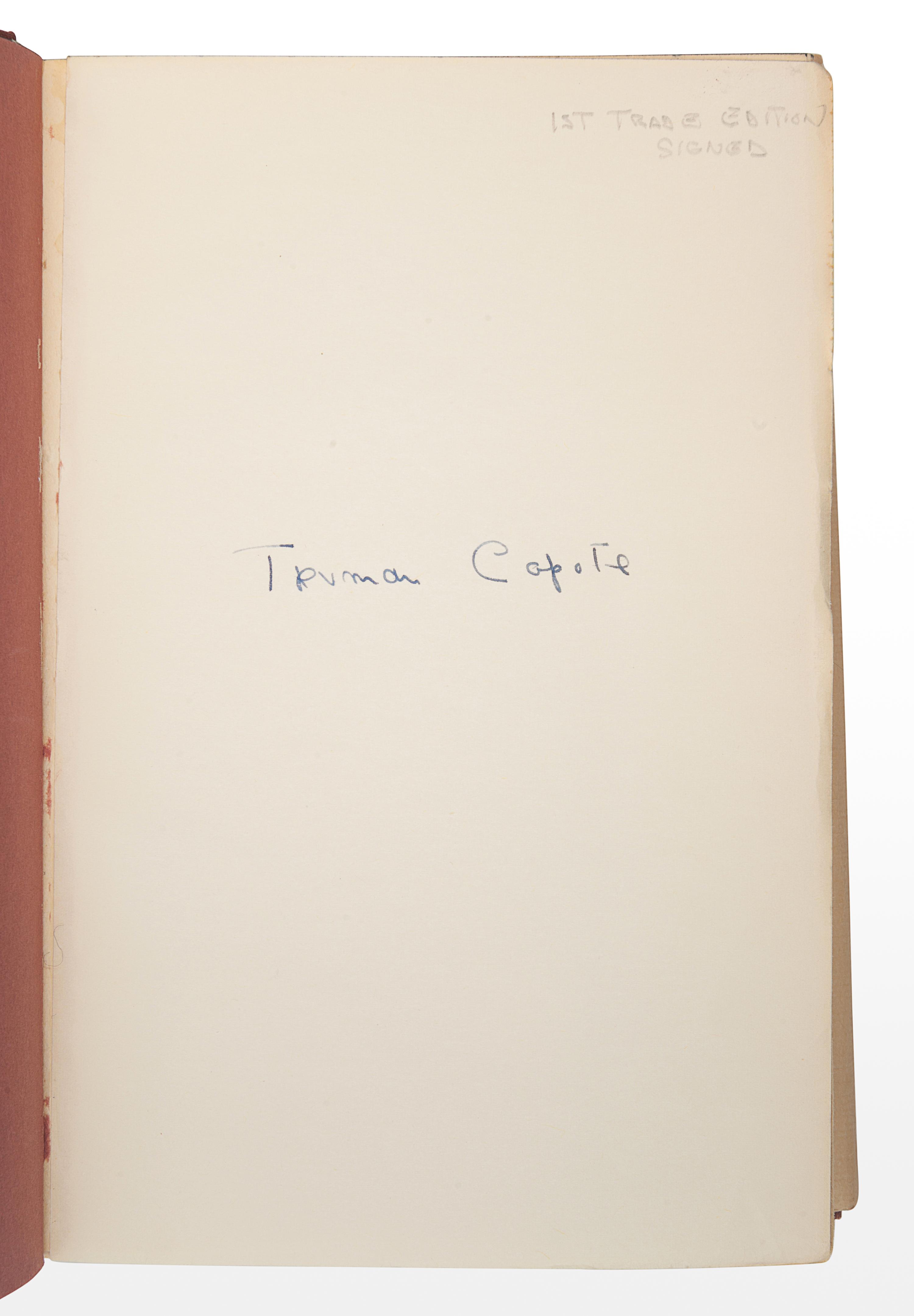 CAPOTE, Truman (1924-1984). In Cold Blood . New York: Random House, 1965.