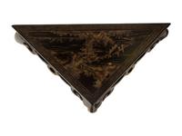 A Pair of Chinese Black and Gilt Lacquer Corner Tables
