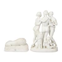 Two Bisque Porcelain Sculptures
