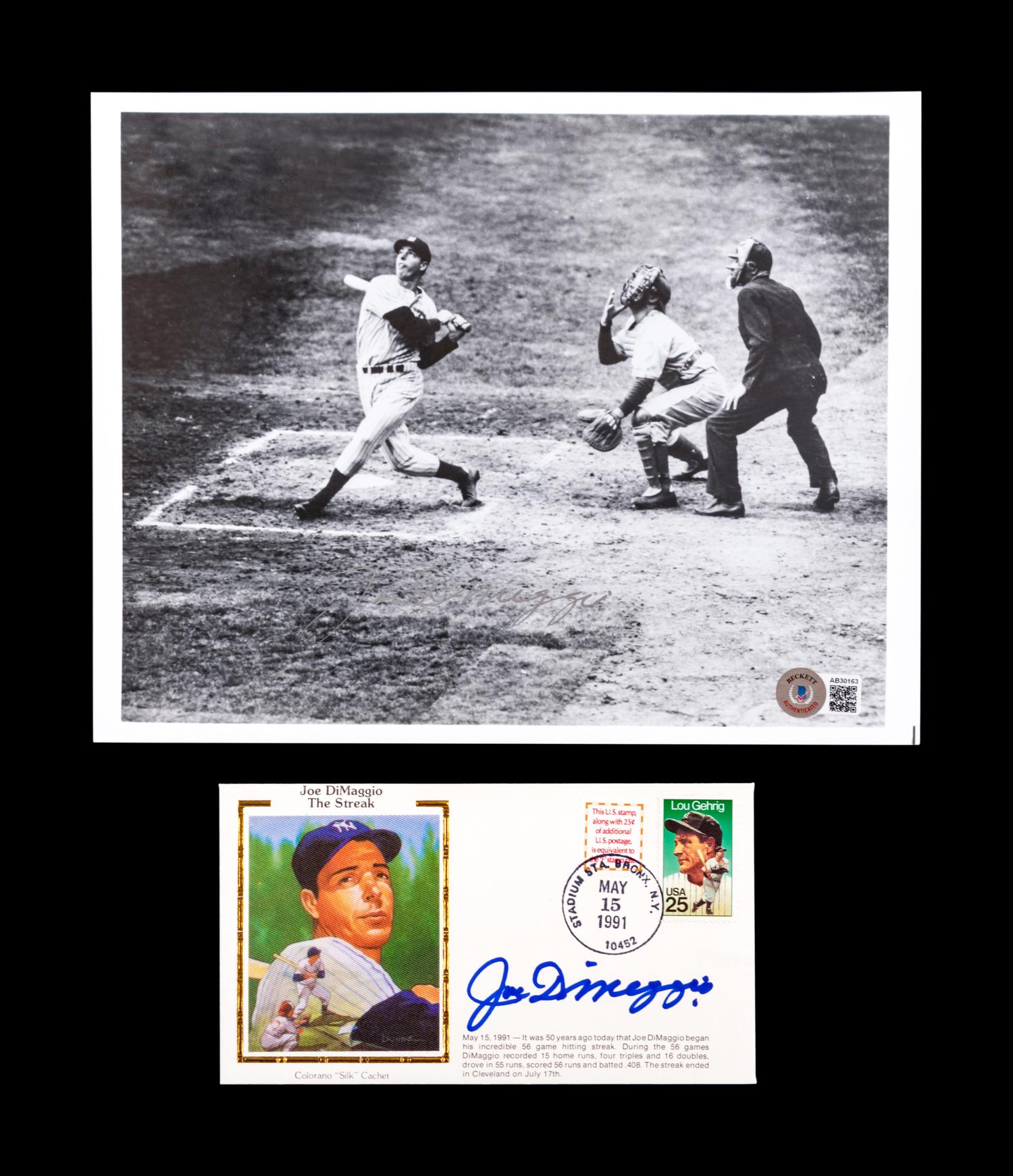 A Group of Joe DiMaggio Signed Autograph Items (Beckett Authentication Services BAS Certified),