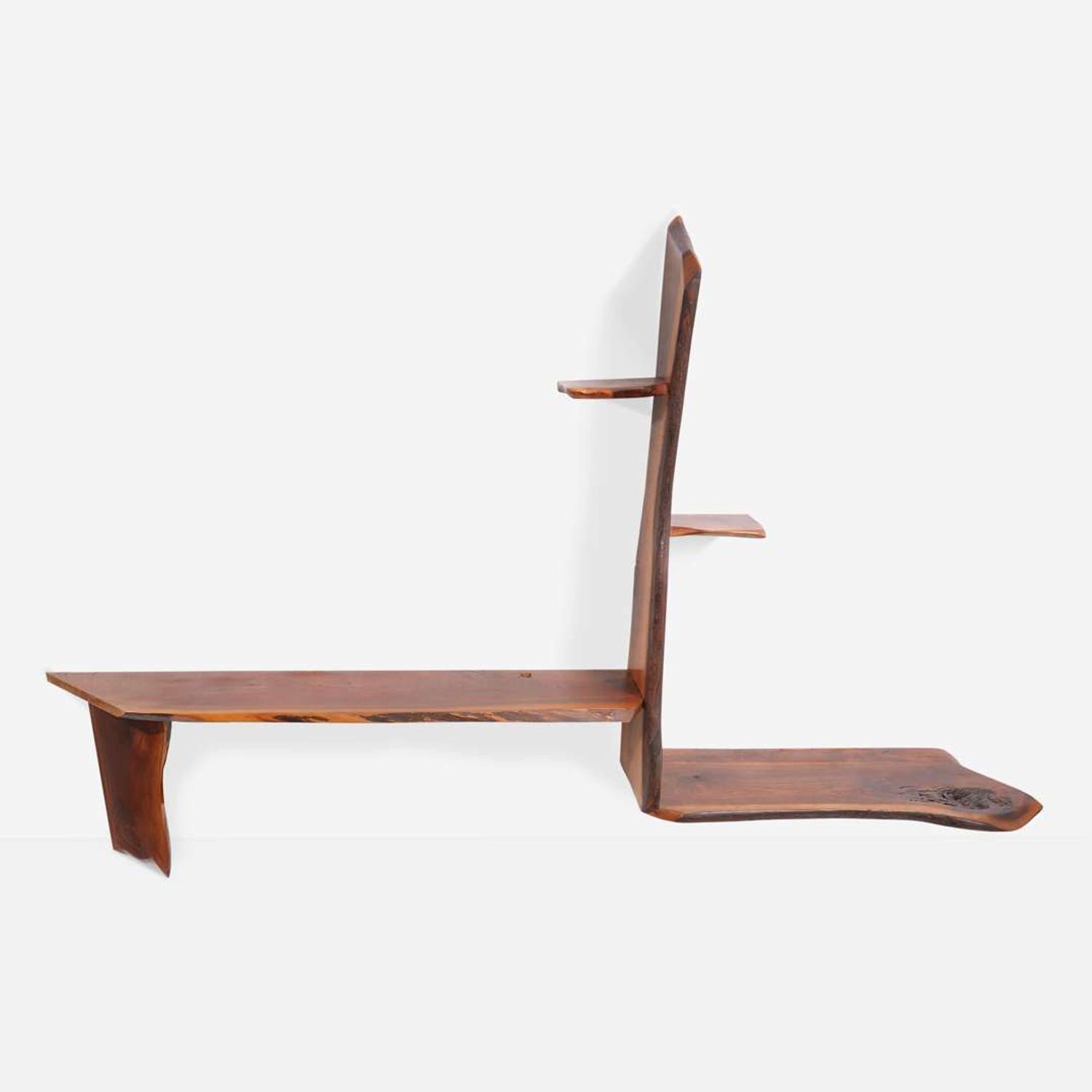 James Camp (American, 1930-2008) Custom Order Wall-Mounted Console and Shelving Unit, Philadelphia, Pennsylvania, 1977