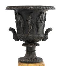 A Pair of French Marble and Bronze Campagna Urns
