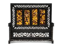 A Chinese Carved Four-Panel Table Screen