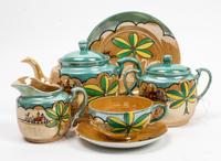 A Japanese Porcelain Tea Service Height of teapot 5 1/2 inches.