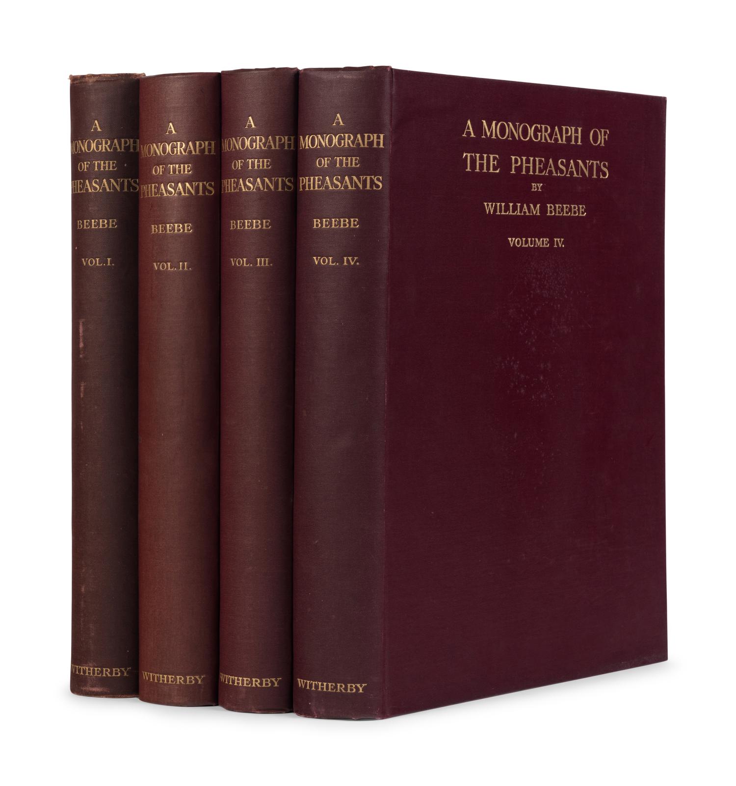 [NATURAL HISTORY]. BEEBE, Charles William (1877-1962). A Monograph of the Pheasants . London: Witherby & Co., 1918-1922.