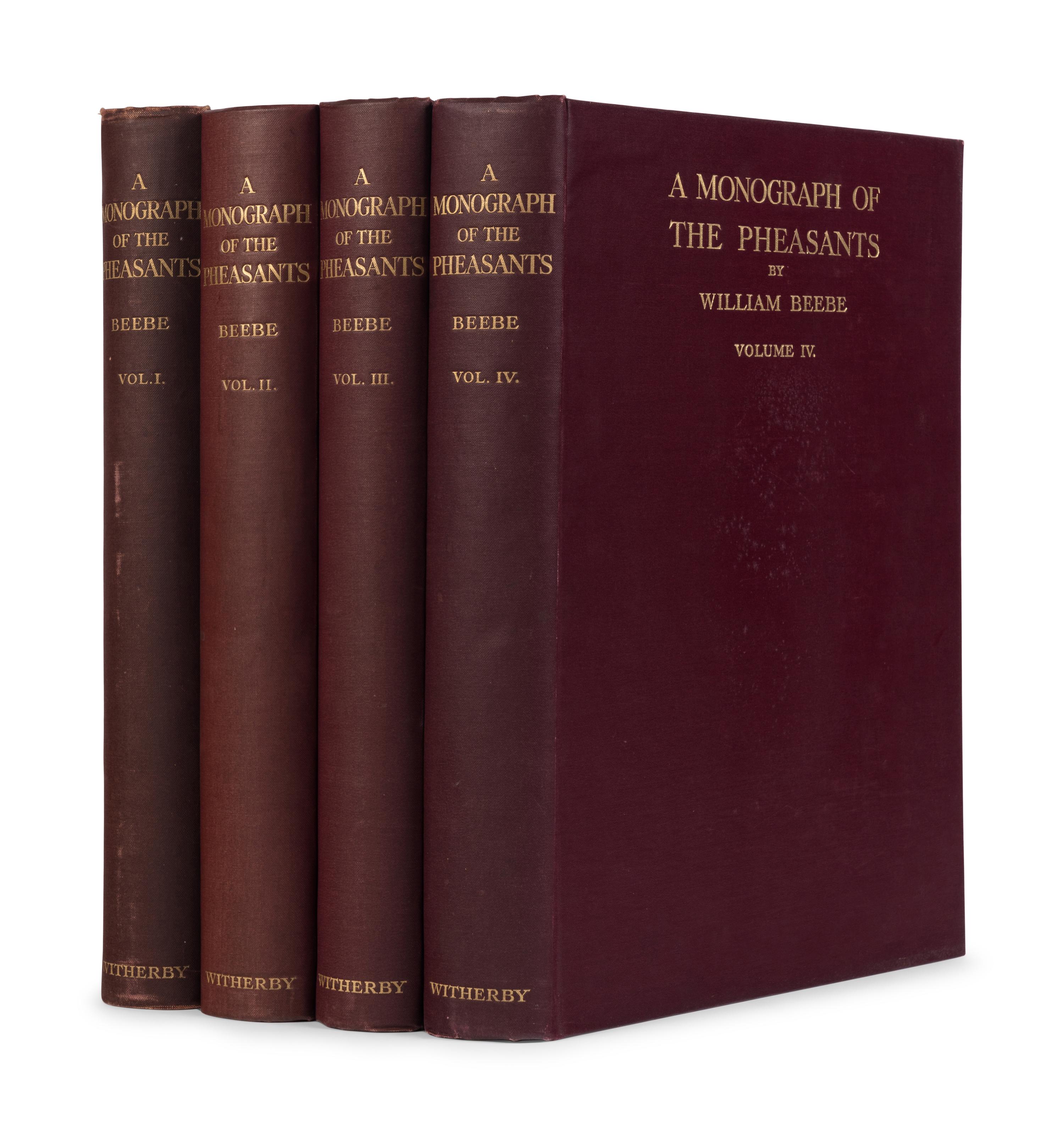 [NATURAL HISTORY]. BEEBE, Charles William (1877-1962). A Monograph of the Pheasants . London: Witherby & Co., 1918-1922.