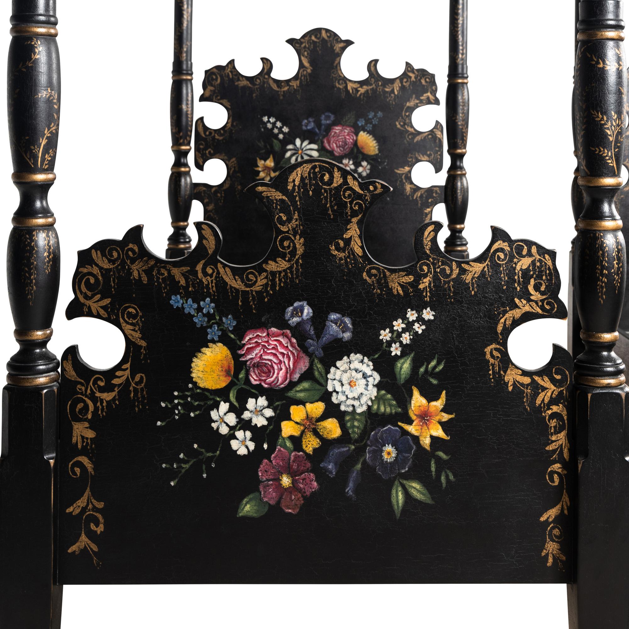 A Pair of Polychrome Painted Twin Beds