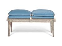 A Louis XVI Carved and Crème-Painted Beechwood Window Bench