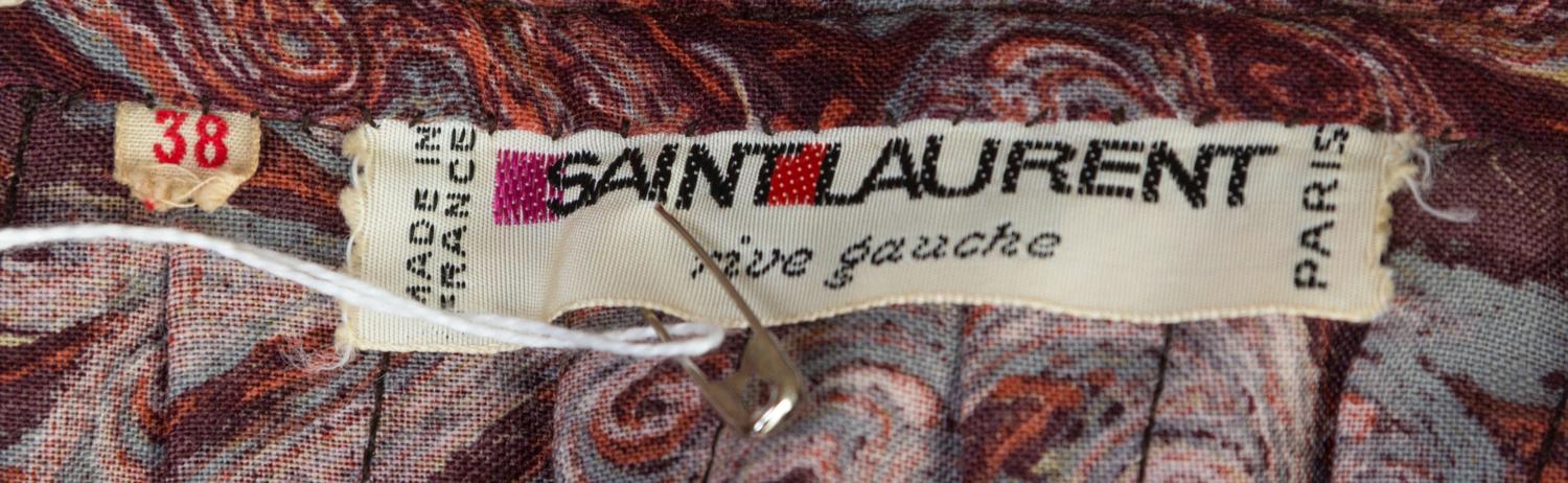 An Yves Saint Laurent Silk Paisley Skirt Ensemble, Size 38.