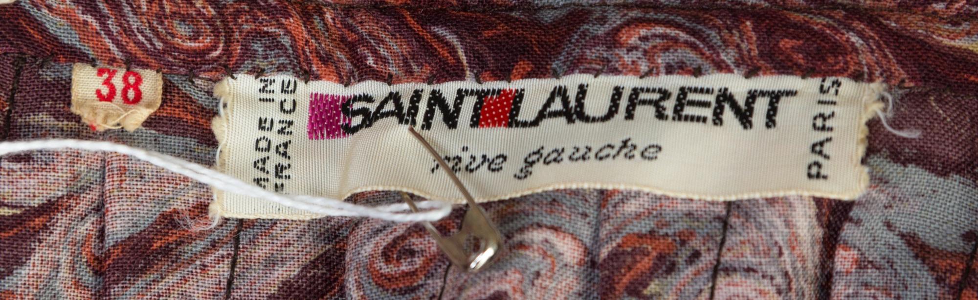 An Yves Saint Laurent Silk Paisley Skirt Ensemble, Size 38.