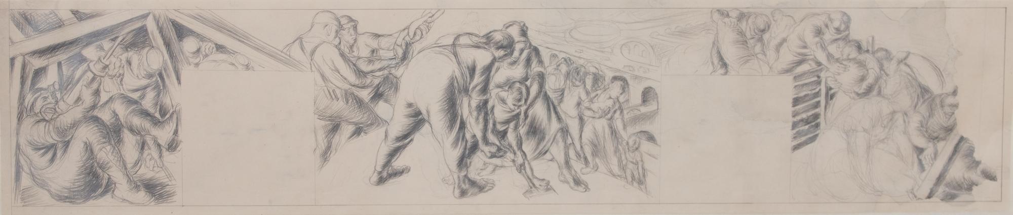 Anatol Shulkin, (Russian/American, 1899-1961) — Three Works; Mural Studies