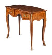 A Louis XV Style Gilt Metal Mounted Parquetry Desk