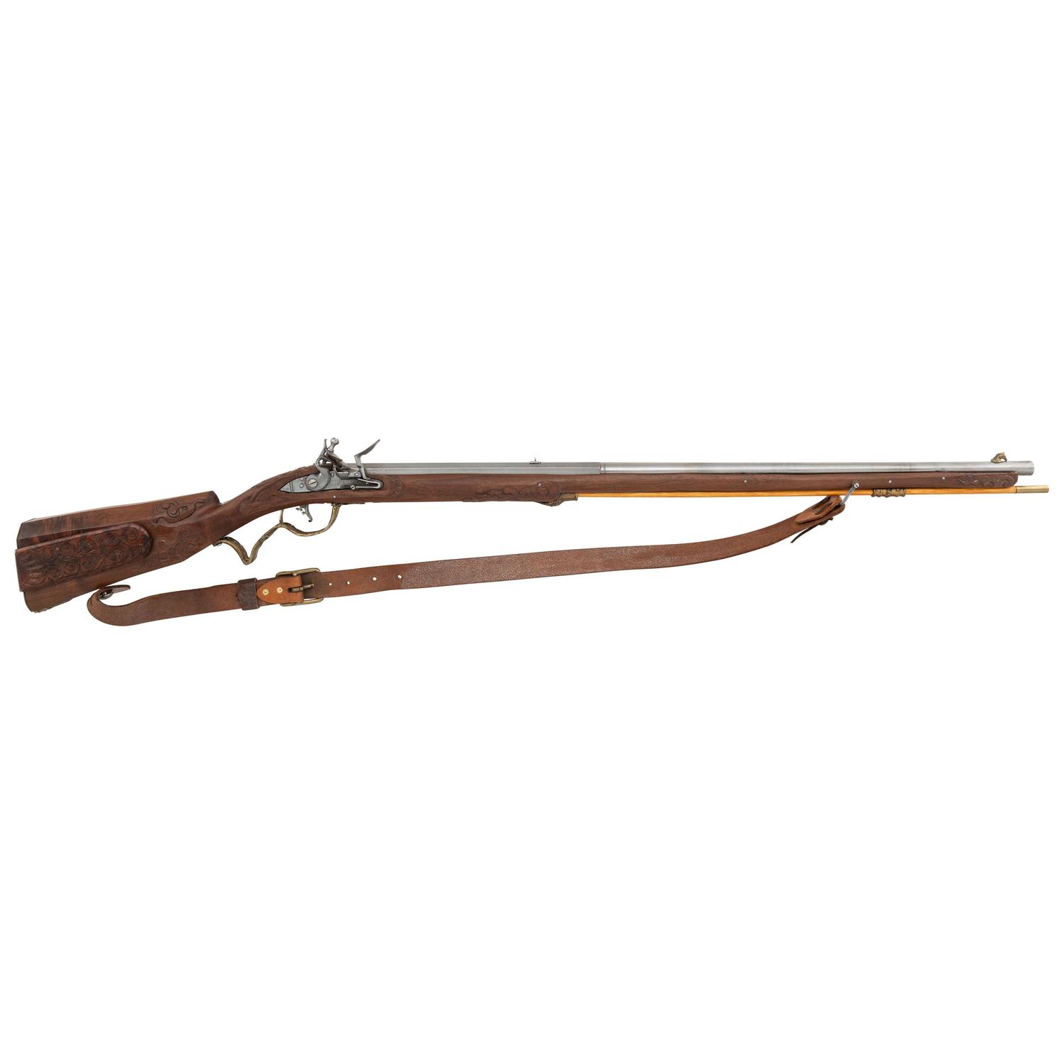 Carved Contemporary Flintlock Jaeger Rifle