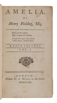 FIELDING, Henry (1707-1754). Amelia . London: Printed for A. Millar, 1752.