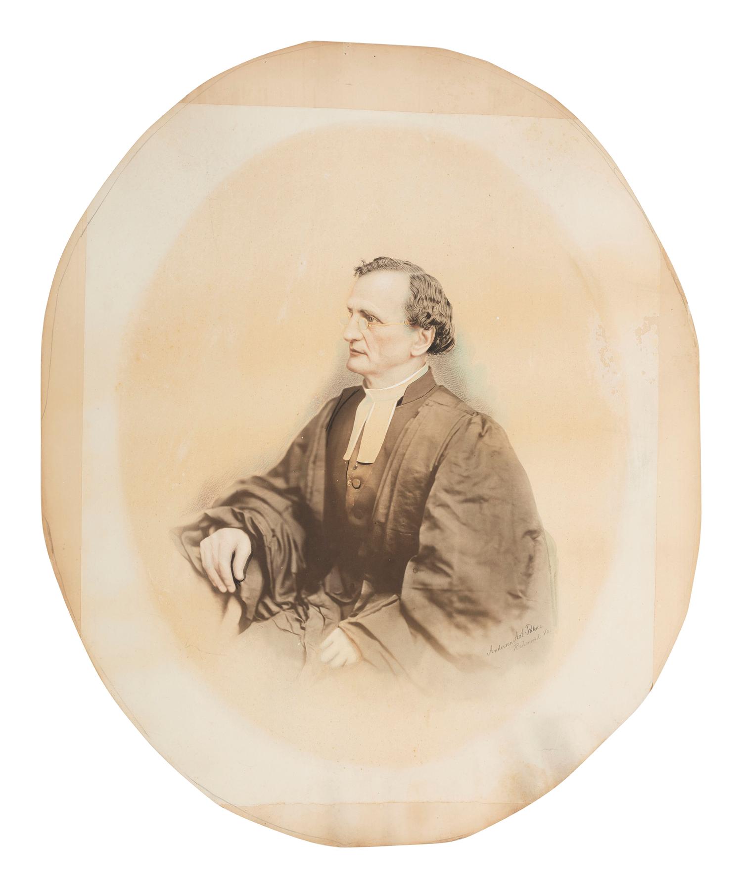 Civil War - Confederacy Mammoth plate hand-colored portrait of Charles Minnigerode (1814-1894). Richmond, VA: Anderson Art Palace, n.d.