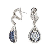 SAPPHIRE AND DIAMOND EARCLIPS